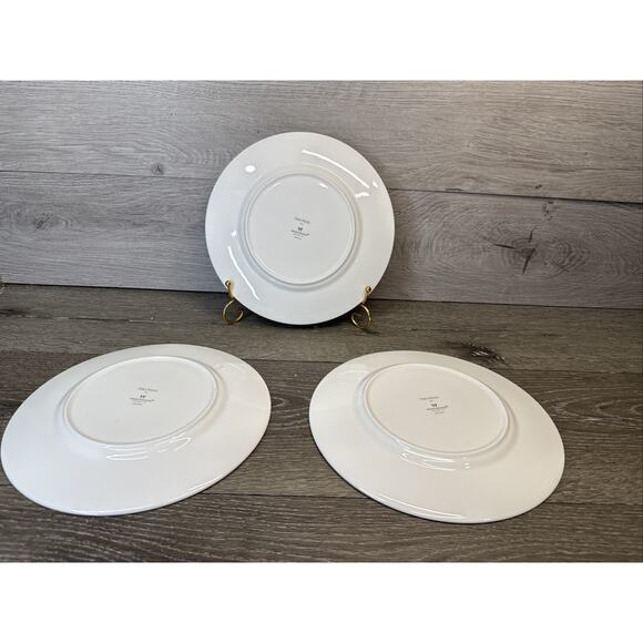 Wedgwood Vera Wang 9” White Bee Gold Trim Accent Salad Plate-Set Of 3 - Picture 8 of 9